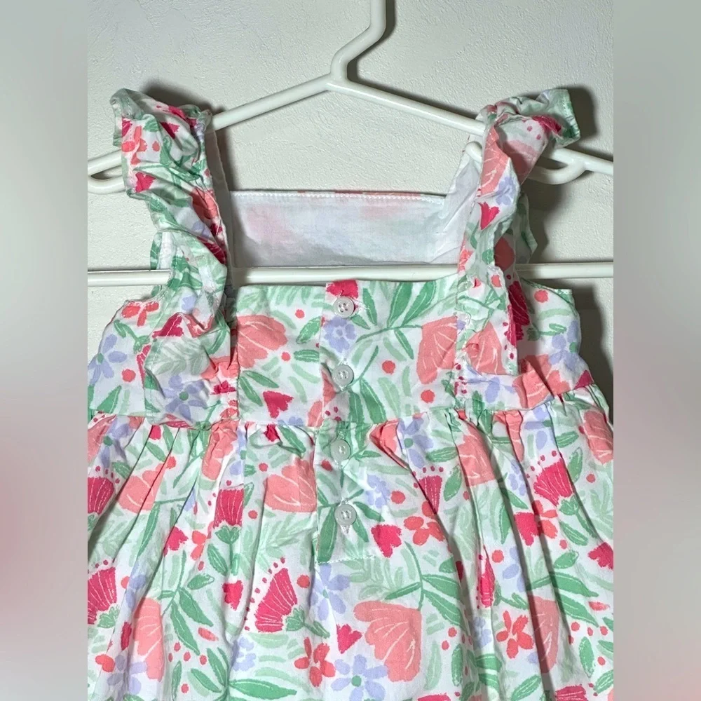 Carters Spring Floral Baby Sundress with Ruffle Straps 100% Cotton 0-3 months